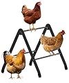 Koutemie Adjustable Chicken Perch for Coop, Heavy-Duty Metal Chick Roosting Bar for Brooder, Baby Chicks Stand Toy Training Perches for Large Bird Parrot Hens Macaw, Black