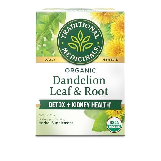 Traditional Medicinals Organic, Dandelion Leaf & Root - Dandelion Root Tea, Supports Normal Detox + Digestion - Kosher, Non-GMO, Caffeine-Free, Compostable - 16 Tea Bags