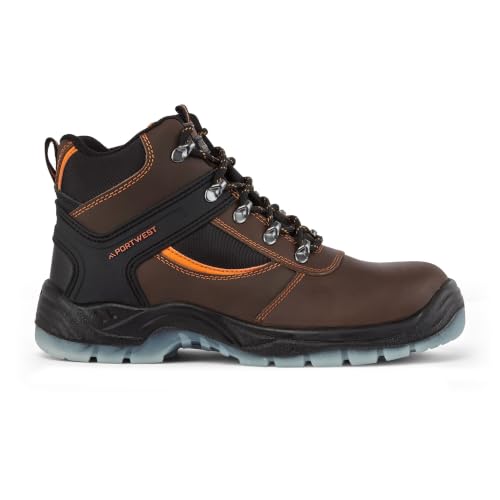 Image of Portwest FW69 Steel Leather Hiker Boot Water Resistant Upper Back Pull-Tab