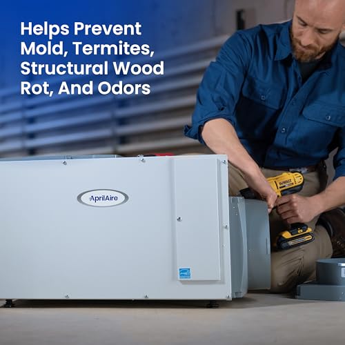 Image of AprilAire E100C Pro 100-Pint Whole-House Dehumidifier with Castors, Energy Star Certified, Commercial-Grade Whole-Home Dehumidifier for Basement, Crawlspace, or Whole House up to 5,500 sq. ft.