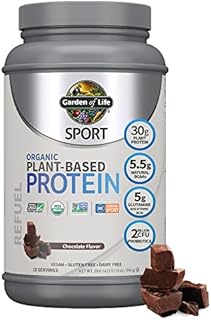 Organic Vegan Sport Protein Powder, Chocolate - Probiotics, BCAAs, 30g Plant Protein for Premium Post Workout Recovery, NSF Certified, Keto, Gluten & Dairy Free, Non GMO, Garden of Life - 19 Servings