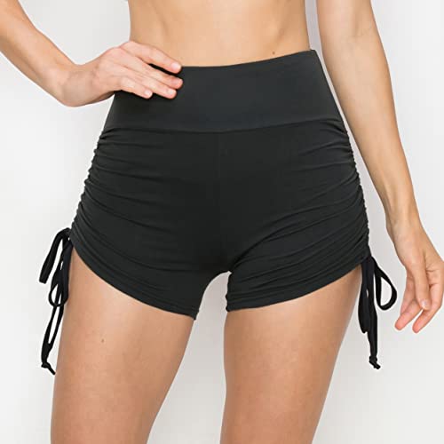 Image of ALWAYS Faux Leather Shorts - High Waist Active Stretch Yoga Short Pants for Women