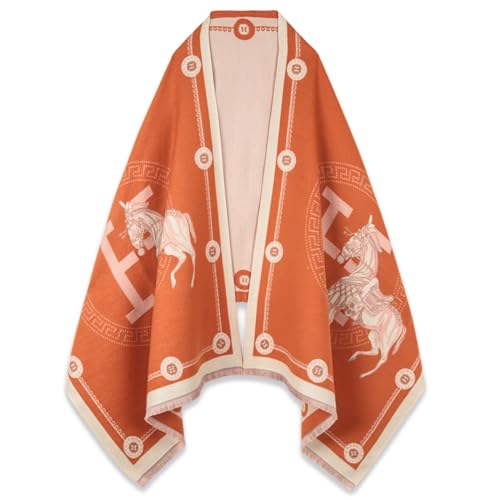 EXTREE Women Pashmina Silk Shawl - Aax-Orange Wrap