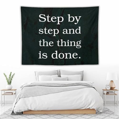Tapiz de pared con frase motivacional para decoración de dormitorio y salón (152 x 203 cm) 4
