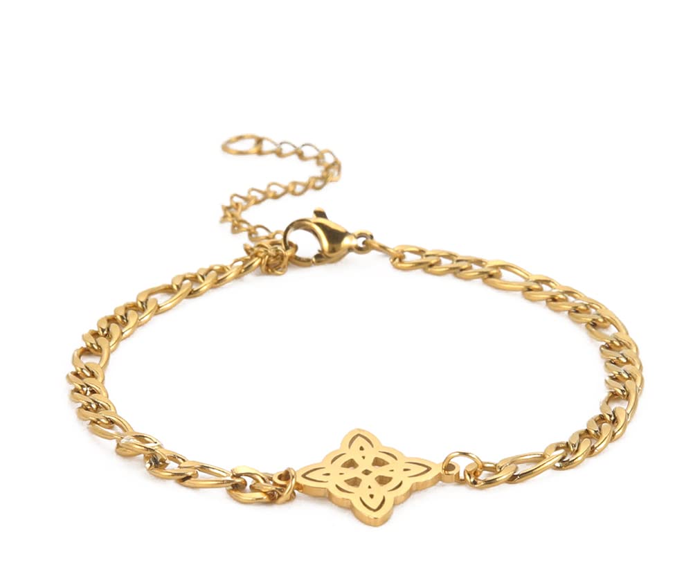 EUEAVAN Delicate Celtic Witch's Knot Armband Amulett Ausschnitt vier Ecken Charme Irish Wiccan Vintage Schmuck Geschenk Mädchen Frauen