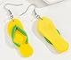 Miniblings Badelatschen Ohrringe Sandalen Strand Beach Party Sommer gelb - Origineller Modeschmuck I Ohrhänger Ohrschmuck versilbert