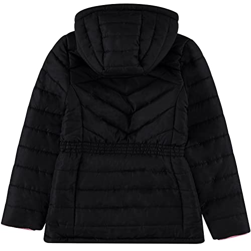 Juicy Couture Girls Reversable Coat, Faux Fur Hooded Winter Jacket, Warm Padded Parka Hoodie, Kids Heavyweight Winter Coat3
