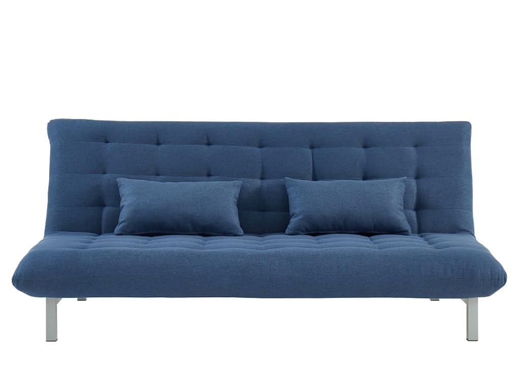 Vente-unique Canapé 3 Places Convertible clic clac en Tissu Hornet-Bleu