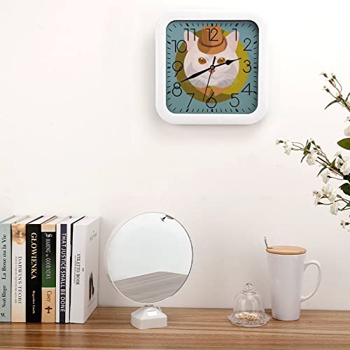 Pendule murale silencieuse chat mignon pour travailler sans bruit