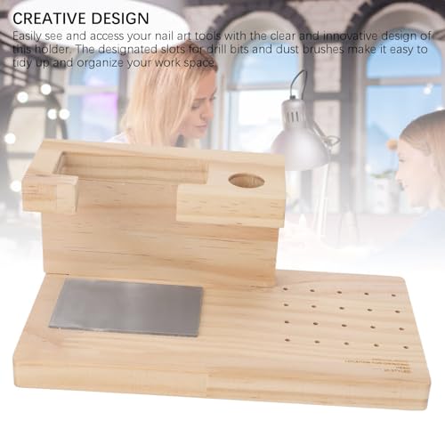 Organizador de brocas para taladro de uñas de madera miniatura 4