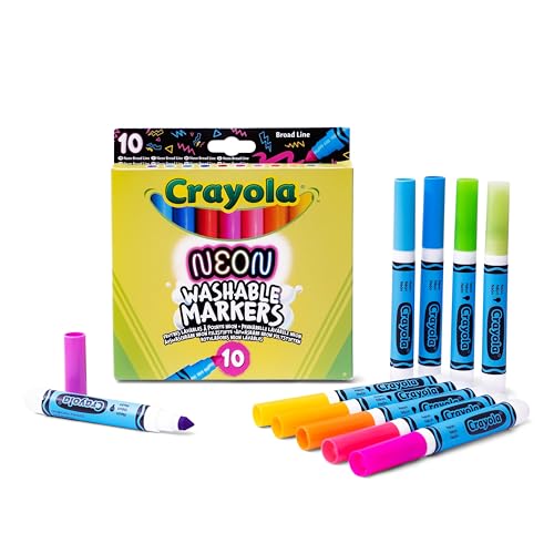 Crayola - Rotuladores Neon, Set 10 Colores Brillantes, para Niños a Partir de 3 años, para Arte y Creatividad, 58-8746