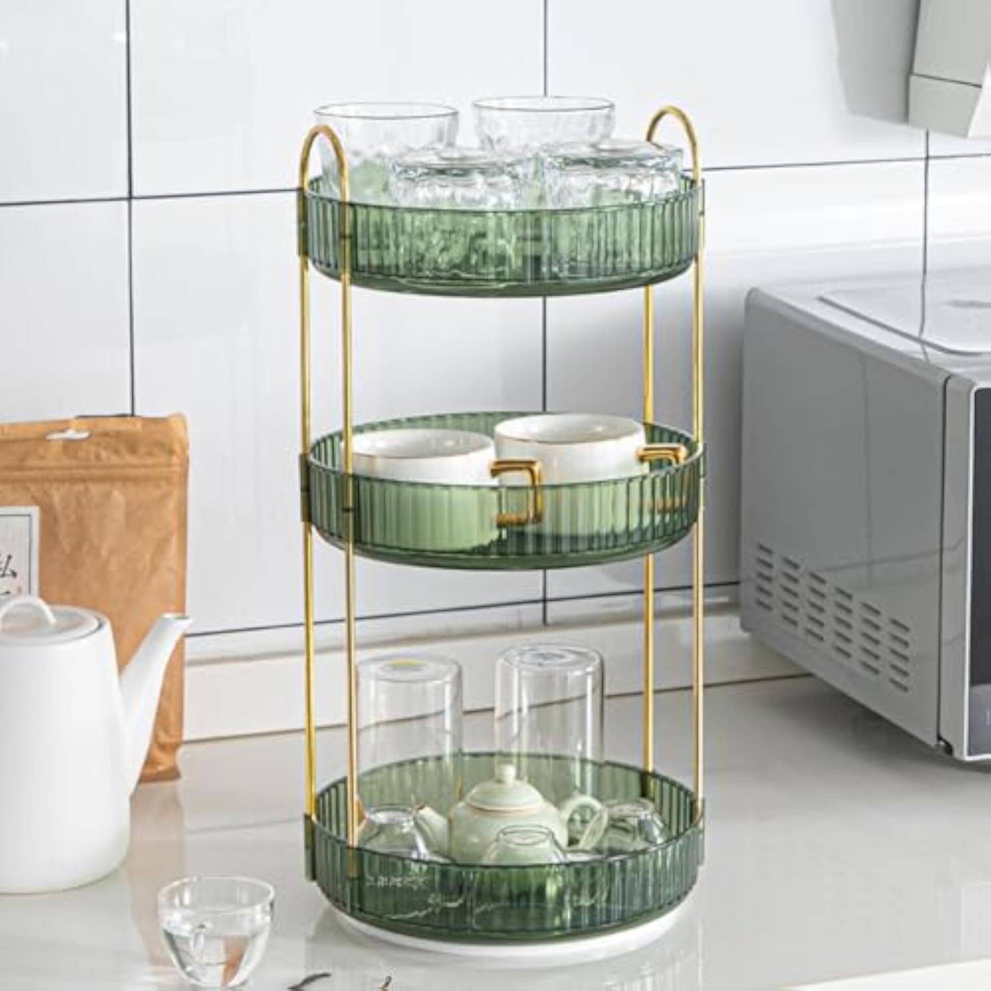 Makeup Storage Organizer 3 Layer Fruit Holder for Desk