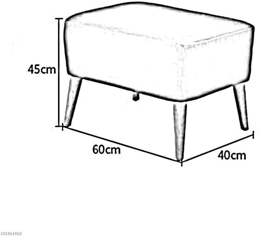 Repose-pieds ottoman rectangulaire rouge 60 cm et petit tabouret - 2