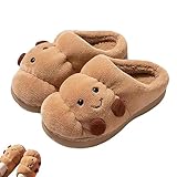 UOAESR Croissant Slippers for Women, Cosy Plush Slippers with Non-Slip Sole, Croissant Inspired Design in Golden Brown, Warm & Comfortable House Shoes (5-6 UK) - Image 1