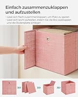 SONGMICS Aufbewahrungsbox, 6er Set, Faltbox, 30 x 30 x 30 cm | Ordnungsboxen aus Vliesstoff, mit Metallöse, für Würfelregal, Pastellrosa, TINA Kollektion RFB006R01 – Ansicht 5