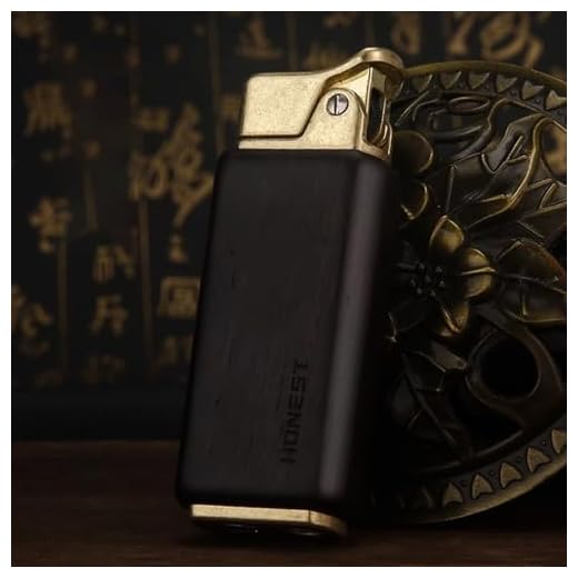 Encendedor de Queroseno Vintage Caja de Madera de Palisandro Encendedor de Estilo Antiguo Encendedor de Queroseno de Llama Suave Encendedor de Rueda de pedernal Retro for Fumadores (C