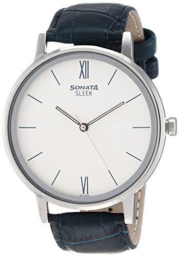 Image of Sonata Sleek 2.0 Analog White Dial Men's Watch-NM7131SL02 / NL7131SL02