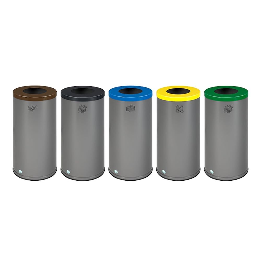 PROREGAL Robuster Wertstoffsammler mit Deckel | 70 Liter, HxBxT 70x36,5x36,5cm | Verzinkter Stahl | Anthrazit | Mülleimer Abfalleimer Müllkorb