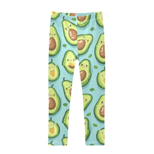 ZZKKO Girls Leggings Kawaii Cute Avocado Toddler Girls Clothes Leggings for Girls Toddler Girls Leggings 3-4T