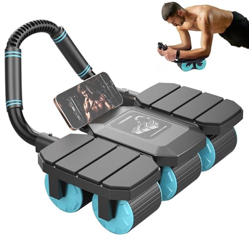 Rodillo abdominal para el hogar, rodillo de abdominales automático con 8 codos, rodillo abdominal con almohadillas de espuma, capacidad de carga máxima de 150 kg, para entrenamiento Core