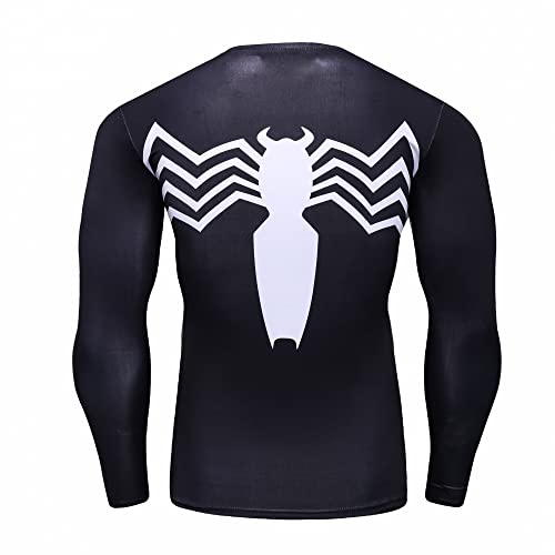 Men's Compression Shirt, Soft Long Sleeve 3D Print Fitness Sports Running Gym T-Shirt3
