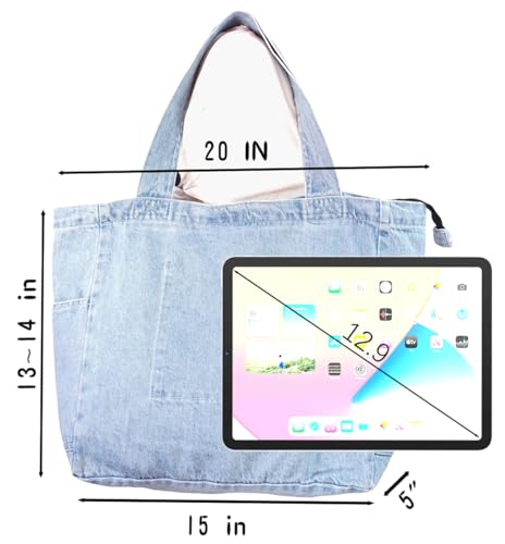 Bolso Tote de Denim Estilo Casual Ligero miniatura 4