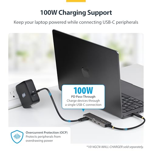 Hub USB-C 10Gbps 4 Puertos StarTech 309B-USBC-HUB Multipuerto Tipo C con Carga PD 100W 5