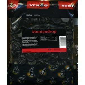 Licorice in 1 Kilo  2.2lbs - Venco Coin Licorice - Muntendrop liquorice.