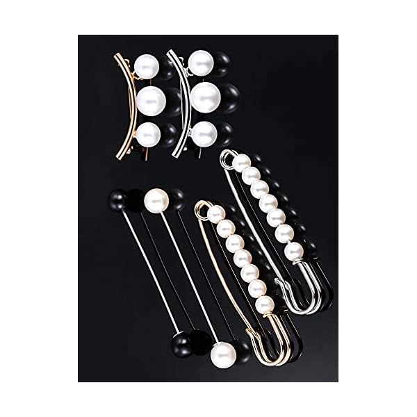 Quesuc 3 Pieces Sweater Shawl Clips Dresses Cardigan Collar Brooch Clip Vintage Shirts Clips for Women Girls - Image 8