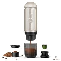 Tragbare Espressomaschine Wiederaufladbar – 12 V, Mit 19 Bar Druck, Für Nespresso-Kapseln & Gemahlenen Kaffee, Ideal Für Camping & Reisen (Rot)