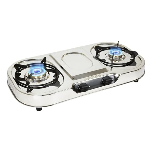 Image of Everflame Swift 2 Burner Gas Stove | Stainless Steel Body | Brass Burners | Gas Saver Technology | Manual Ignition | | Nylon Knobs | 360 Nozzle | 2 Years Manufacturer Warranty