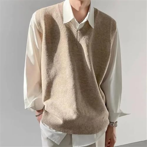 Men’S Vintage Slim Fit V-Neck Sweater Vest Sleeveless Knit Pullover Tank Top2