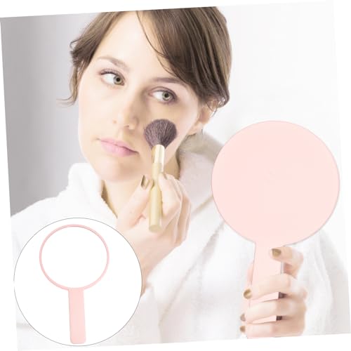Espejo de maquillaje portátil redondo con asa x3 miniatura 4