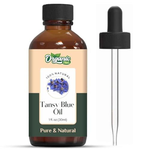 Image of Organic Zing Tansy Blue (Tanacetum annuum) Oil |Pure & Natural Steam Distilled Essential Oil for Aroma, Diffusers, Skincare & Haircare - 30ml /1.01fl oz