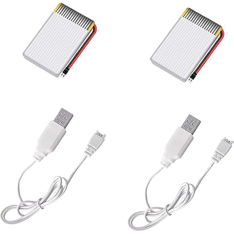 HASAKEE 2PCS 3.7V Rechargeable Batteries and USB Chargers Q9S Drone Cover