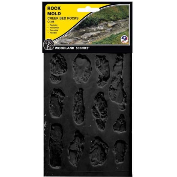 WOODLAND SCENICS Rock Mold Creek Bed Rocks - Model Railroad Accessory - Rock Molds - Nature - Ages 6+