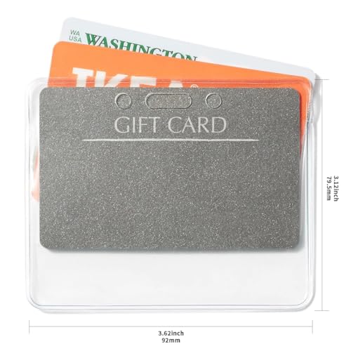 Image of Amazon Basics Horizontal Clear Plastic ID Badge Holders, 3.38 inch x 2.38 inch, for Events, Pack of 50
