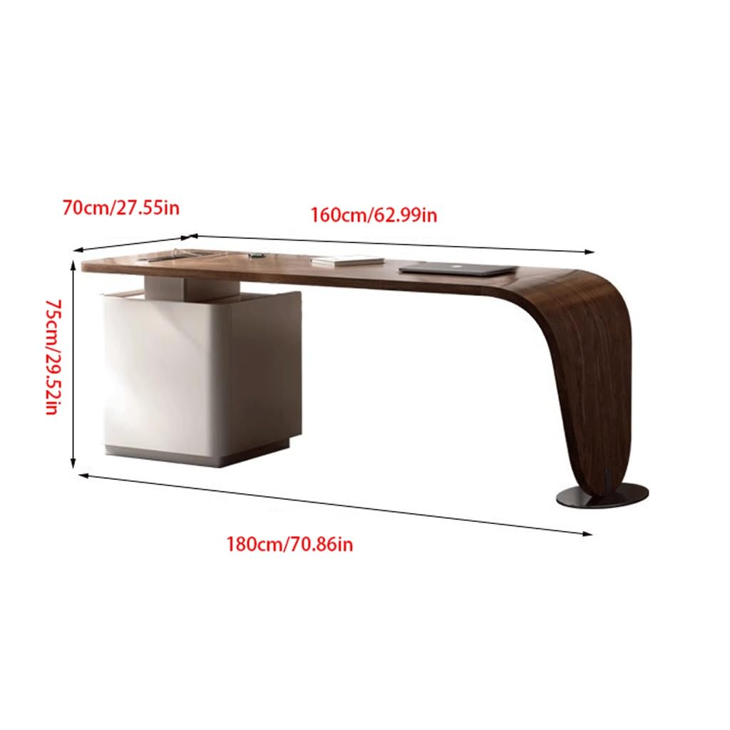 Mesa de Escritorio Para Computadora Scrivania In Legno Massello Di Noce, Scrivania Da Presidente, Scrivania Da Studio, Reception Scrivania da Studio Per Camera da Letto(B)