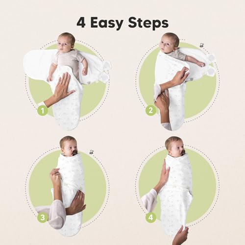 Image of Baby Swaddle Sleep Sacks with Zipper - 3-Pack Swaddles for Newborns 0-3 Months, Infant, Baby Girls, Boys, Soft & Durable Newborn Sleep Sack, Easy Diaper Change Swaddling Blanket (Bunnies, OS)