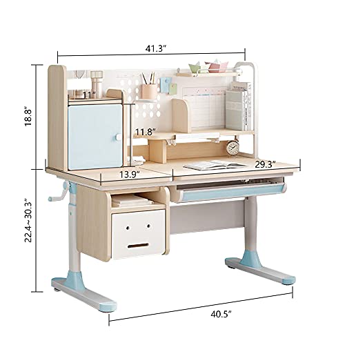 image for FCD Wood Adjustable Height Ergonomic Kids Study Desk Drafting Table Co