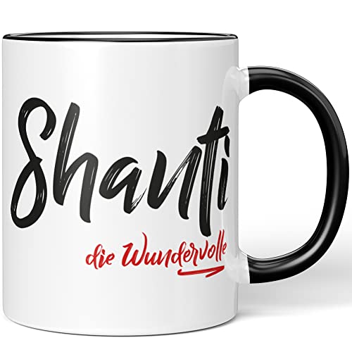 JUNIWORDS Tasse, Shanti, die Wundervolle, Schwarz (5295428)