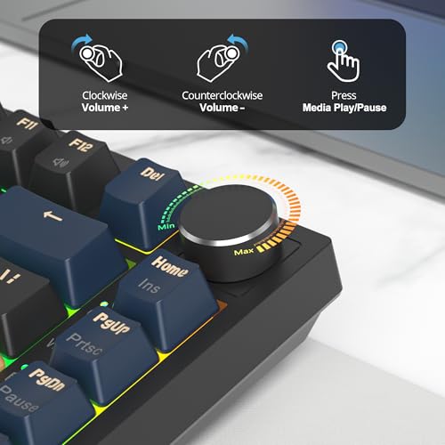 Image of 75% Wireless Creamy Mechanical Keyboard, Hot Swappable Custom Keyboard, RGB Backlit Gasket Gaming Keyboard, 2.4G /BT5.0 /USB-C Mechanical Gaming Keyboard, Pre-lubed Linear Gray Cream Switches