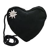 dirndlschürze rosa mit schnalle Größe: ca. 19 x 17 cm Alpenflüstern Herztasche Strass-Edelweiß (schwarz) DTA066