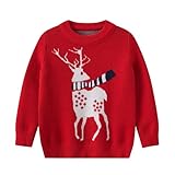 [HongzyFirm] クリスマス セーター キッズ ベビー服 ノルディック柄 プルオーバー 女の子 男の子 可愛い 面白い 防寒 男女兼用 韓国風 丸首 子供 長袖 インナー トップス ニット 子供服 厚手 春秋冬 ニットセーター 暖かい 新年 プレゼント