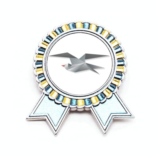 Broche origami corbeau métal géométrique M idéale sur une écharpe en hiver