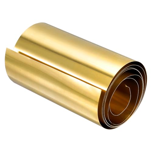 uxcell Brass Sheet Roll, 3000mm x 100mm x 0.06mm Brass Foil Roll Brass Strip for Crafts, Electrical Repairs, Grounding