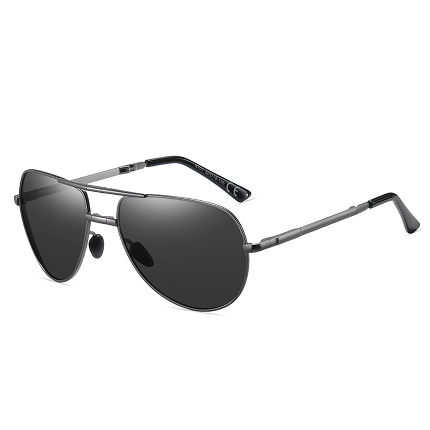 RIFESHOWFolding Sunglasses for Men Women, Driving Sun Glasses Polarized UV400 Protection Mirrored Lens with Metal Frame, 100% UV protection