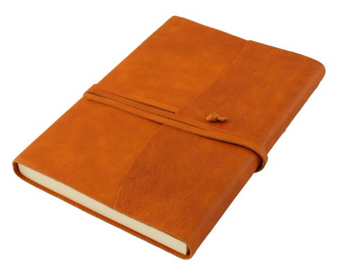 Journal en cuir italien véritable Amalfi Orange carnet 16x22cm