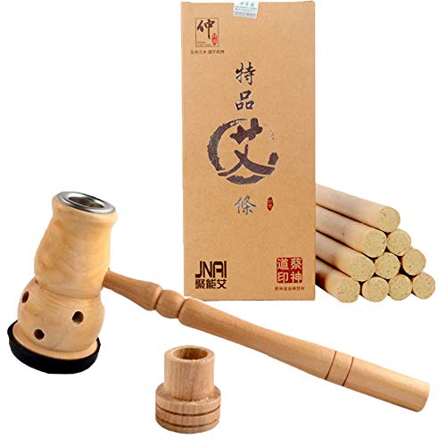 Pure natuurlijke Moxa Rolls Moxa Sticks + Moxa draagbare helende doos, Chinese alsem moxibustie pijn spierverlichting… - Image 3