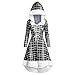 Produktbild Luotuo Kleid Damen Plaid Langarm Kapuzen Kleid Vintage Plüsch Patchwork Asymmetrisch Hem Kleid Festival Party Cocktailkleid Winter Warme Hooded Kleid